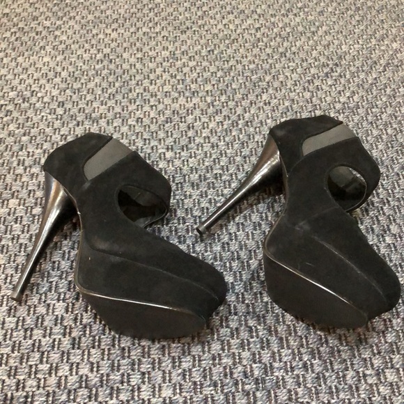 Kelsi Dagger * Black Suede Platform Heels * 9.5 - Picture 4 of 5